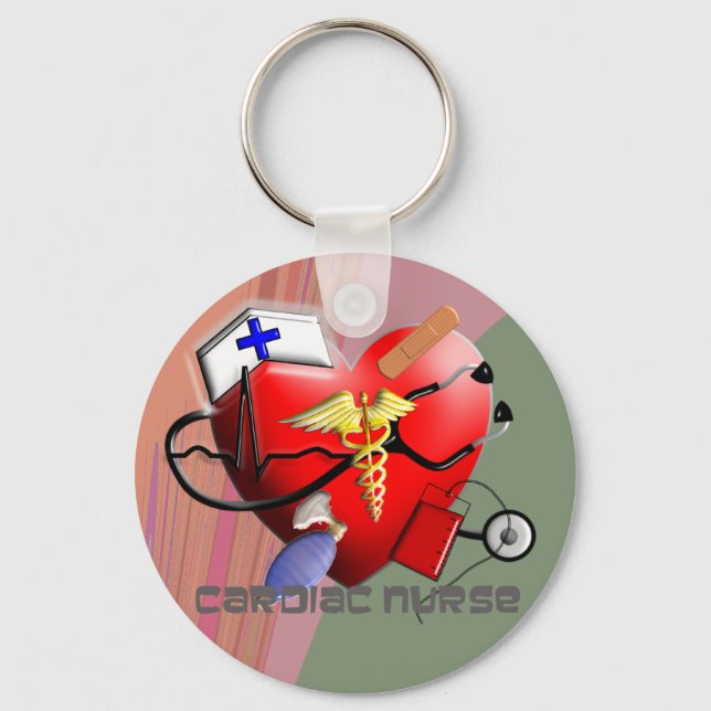 Cardiac Nurse Art Geschenke Schlüsselanhänger (Vorderseite)