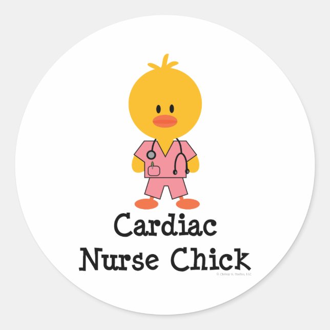 Cardiac Nurse Chick Stickers (Vorderseite)