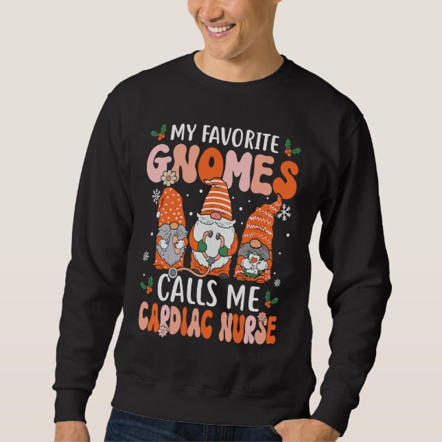 Cardiac Nurse Groovy Christmas Gnome Nurse Sweatshirt (Vorderseite)