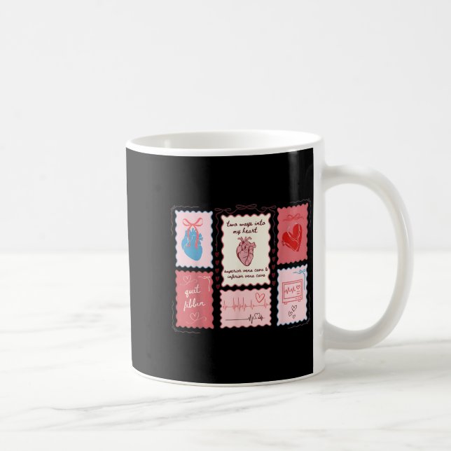 Cardiac Nurse Scalloped Stamp Heart Anatomy Coquet Kaffeetasse (Rechts)