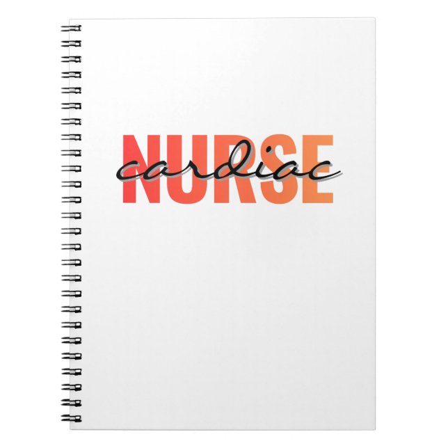 Cardiac Nurse Typography Design Notizblock (Vorderseite)