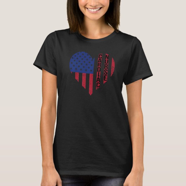 Cardiac Nurse US Flag Cardiology Nurse Cardiac Nur T-Shirt (Vorderseite)