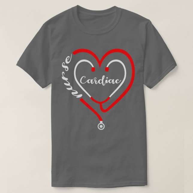 Cardiac Nurse Valentines Day Stethoscope Heart RN  T-Shirt (Design vorne)