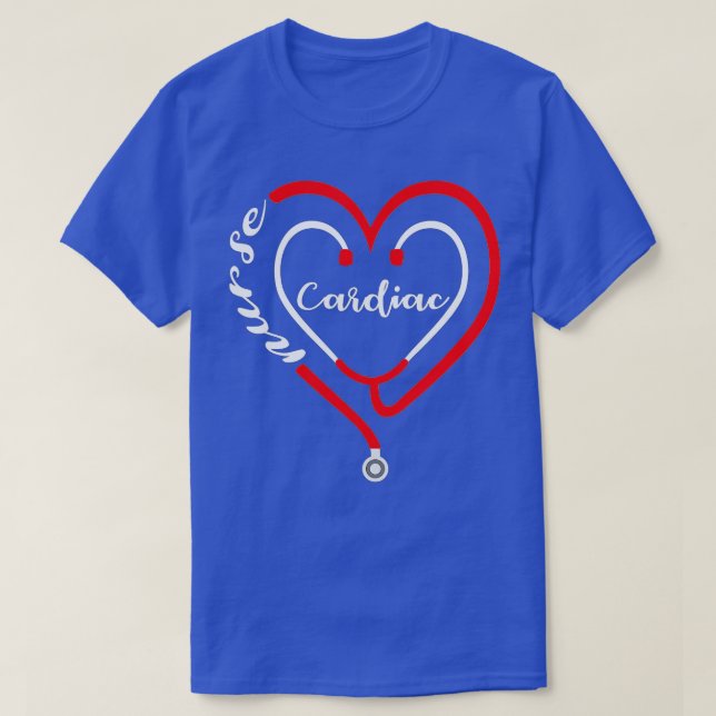 Cardiac Nurse Valentinstag Stethoscope Heart RN T-Shirt (Design vorne)