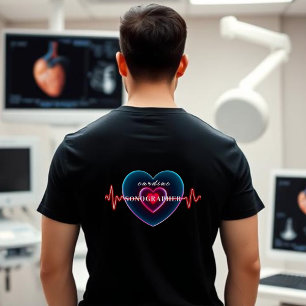 Cardiac Sonographin Herzschlag Herz mit EKG T-Shirt