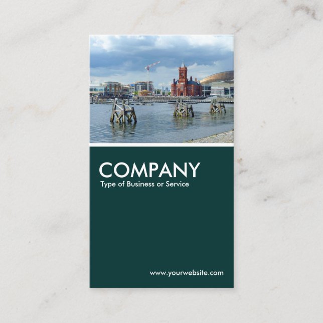 Cardiff Bay - Dunkelgrün Visitenkarte (Vorderseite)