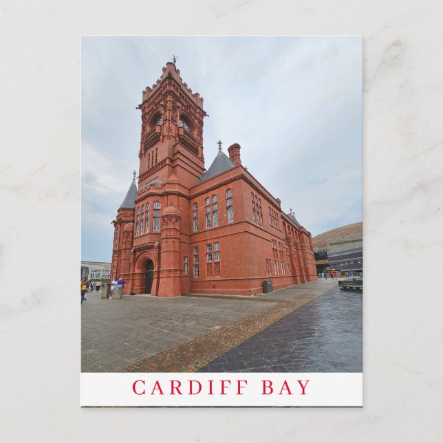 Cardiff Bay Pierhead Gebäude View Postcard Postkarte (Vorderseite)