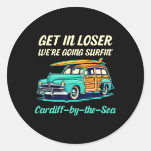 Cardiff By The Sea Surf Kalifornien Frauen Männer Runder Aufkleber