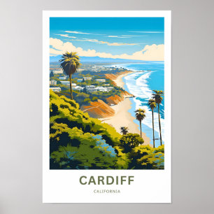 Cardiff California Travel Print Poster