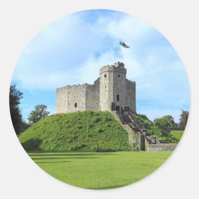 Cardiff Castle Behalt II Runder Aufkleber (Vorderseite)