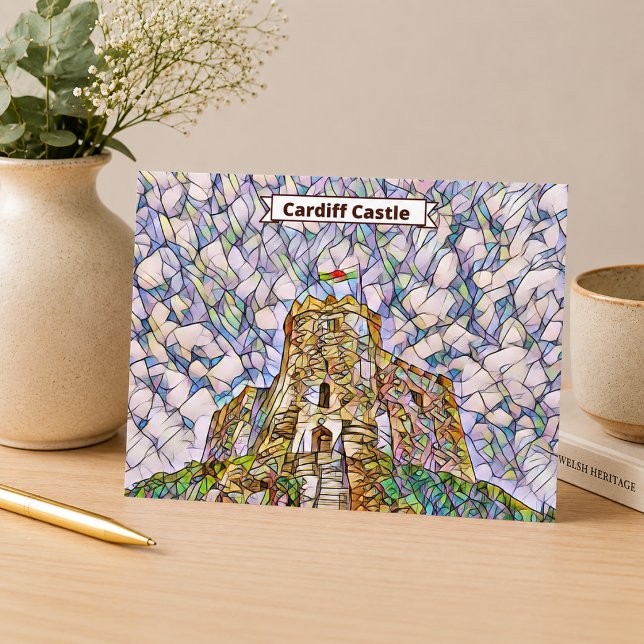 Cardiff Castle Behalt Postkarte (Add / edit text via the design editor if required)