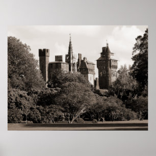 Cardiff Castle II - Sepia Poster