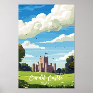 Cardiff Castle Wales Poster