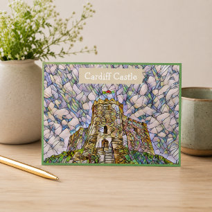 Cardiff Castle, Wales, UK Mosaikeffekt-Postkarte Postkarte