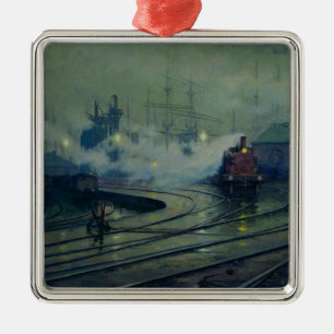 Cardiff-Docks, 1896 Silbernes Ornament