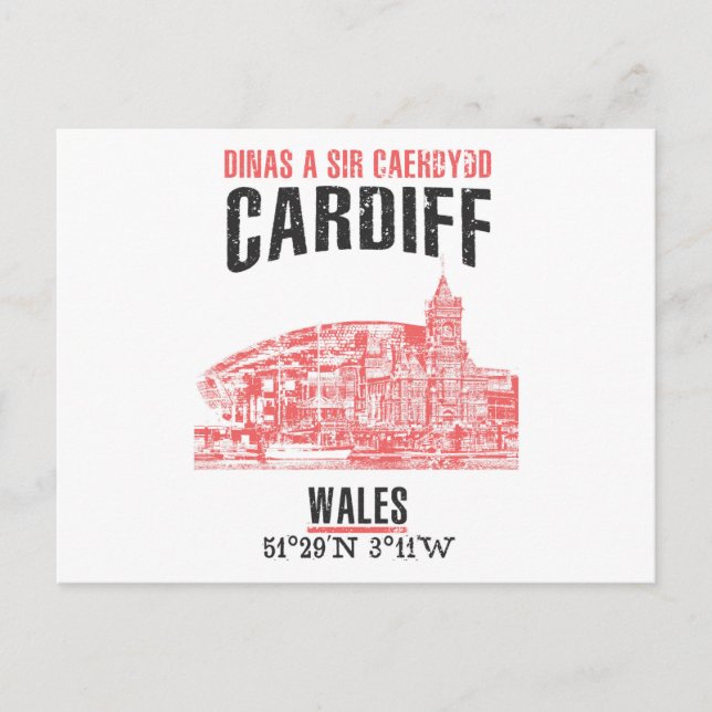 Cardiff Postkarte (Vorderseite)