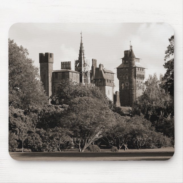 Cardiff-Schloss II - Sepia Mousepad (Vorne)