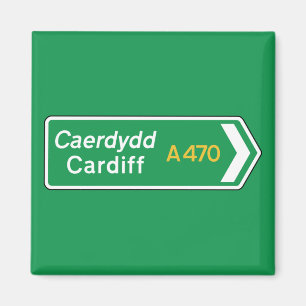 Cardiff, UK Road Sign Magnet