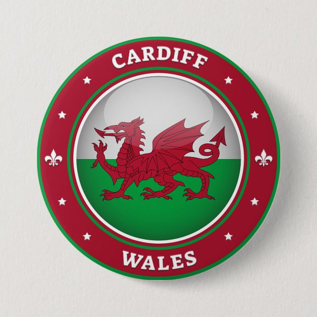 Cardiff Wales Button (Vorderseite)