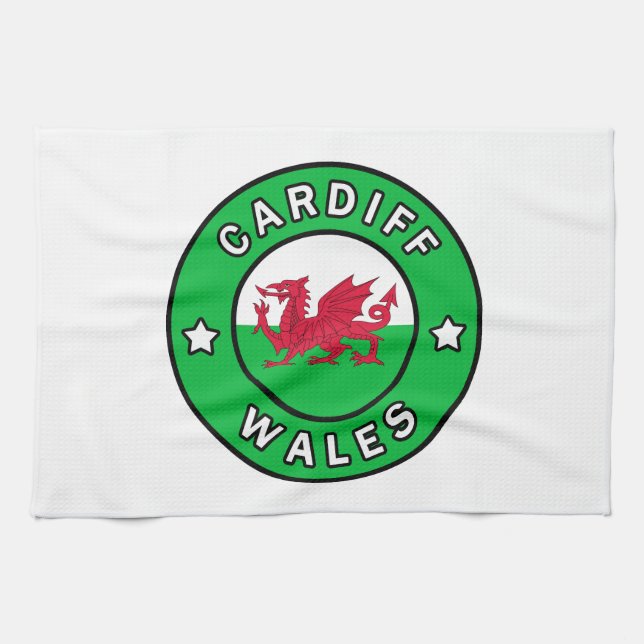 Cardiff Wales Geschirrtuch (Horizontal)