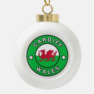 Cardiff Wales Keramik Kugel-Ornament