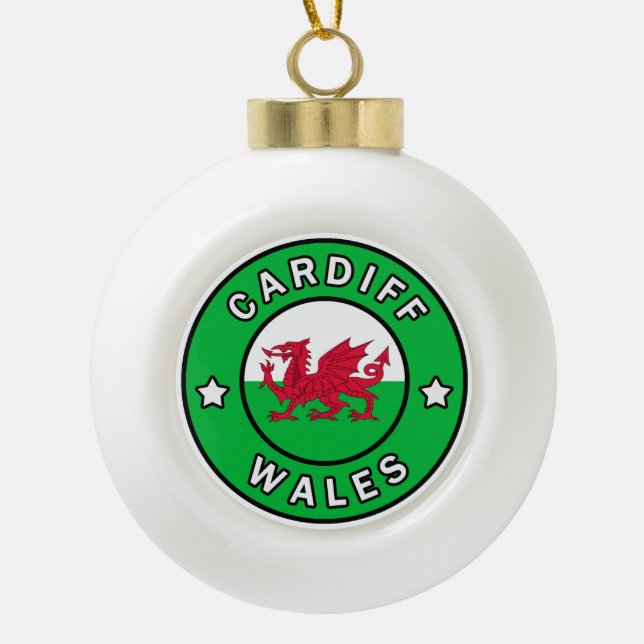 Cardiff Wales Keramik Kugel-Ornament (Vorderseite)