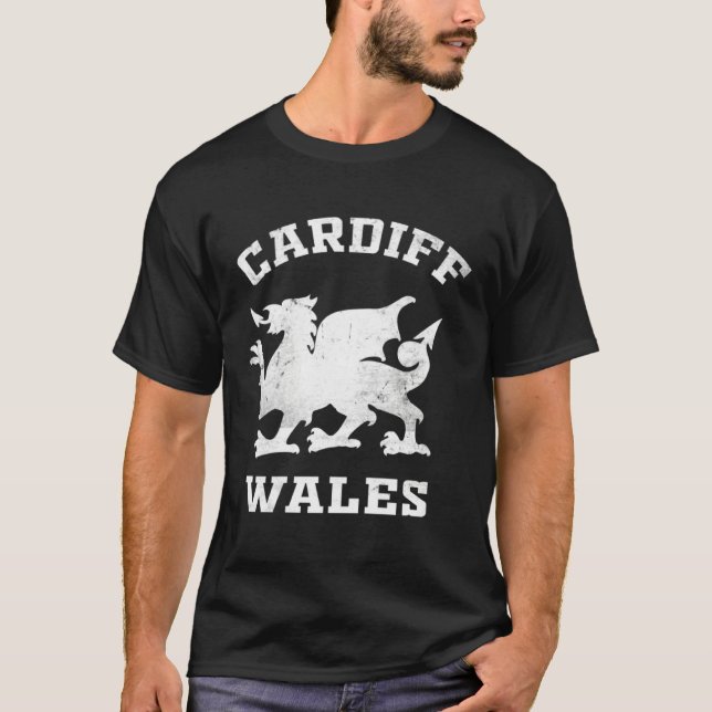 Cardiff Wales  Men Women Kids Students Welsh Drago T-Shirt (Vorderseite)