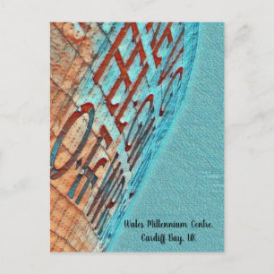 Cardiff Wales Millennium Center Celtic Text künstl Postkarte