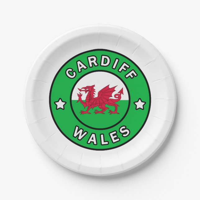 Cardiff Wales Pappteller (Vorderseite)