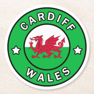 Cardiff Wales Runder Pappuntersetzer