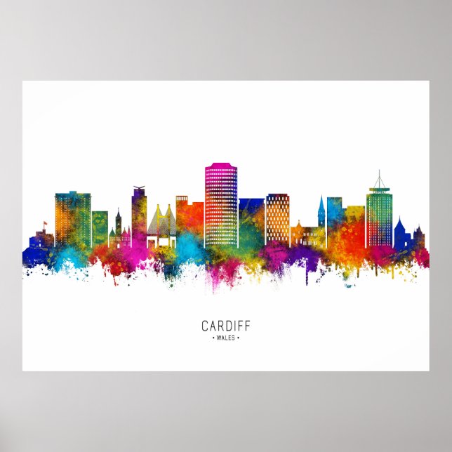 Cardiff Wales Skyline Poster (Vorne)