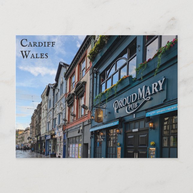 Cardiff Wales Welsh City Travel Postkarte (Vorderseite)
