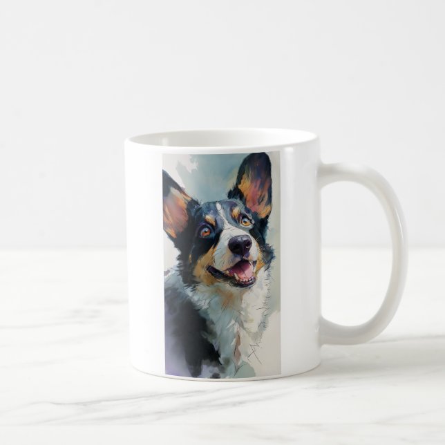 Cardigan Corgi Aquarell Kaffeetasse (Rechts)