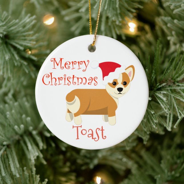 Cardigan Corgi Personalisierter Name Keramik Ornament (Baum)