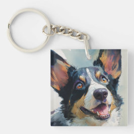 Cardigan corgi watercolor schlüsselanhänger