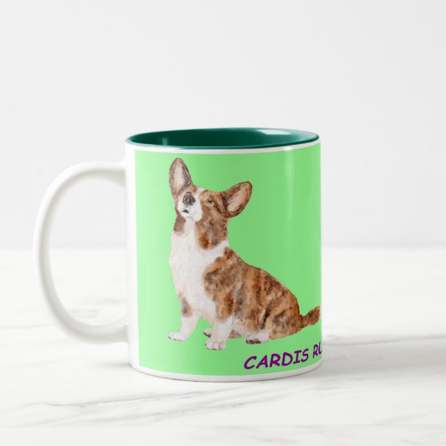 Cardigan corgi  zweifarbige tasse (Links)