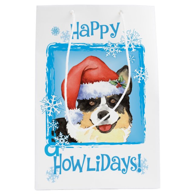 Cardigan Walisisch Corgi Mittlere Geschenktüte (Vorderseite)