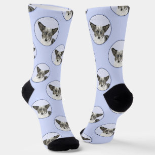 Cardigan Welsh Corgi Blue Merle Malerei Dog Art Socken