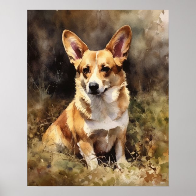 Cardigan Welsh Corgi Dog Art Print Poster (Vorne)