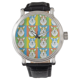 Cardigan Welsh Corgi Dog Cartoon Pop-Art Armbanduhr