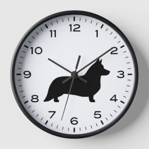 Cardigan Welsh Corgi Dog Silhouette Uhr