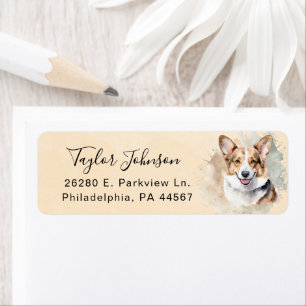 Cardigan Welsh Corgi Hund Rücksendeadressetikett