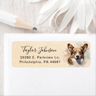 Cardigan Welsh Corgi Hund Rücksendeadressetikett