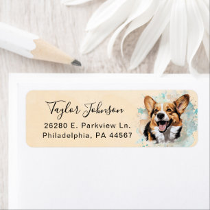 Cardigan Welsh Corgi Hund Rücksendeadressetikett