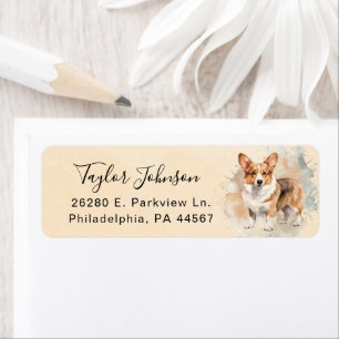 Cardigan Welsh Corgi Hund Rücksendeadressetikett