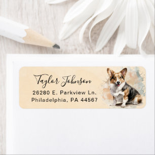 Cardigan Welsh Corgi Hund Rücksendeadressetikett
