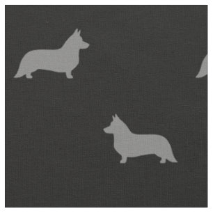 Cardigan Welsh Corgi Hund Silhouetten Muster Stoff