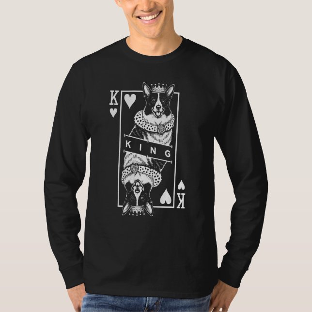 Cardigan Welsh Corgi King Of Hearts Funny Dog Love T-Shirt (Vorderseite)