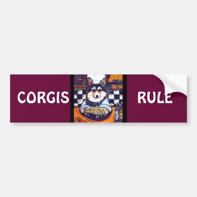 Cardigan Welsh Corgi Koch Autoaufkleber (Vorne)