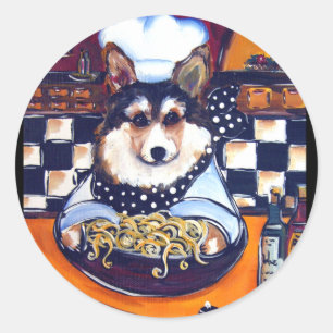Cardigan Welsh Corgi Koch Runder Aufkleber